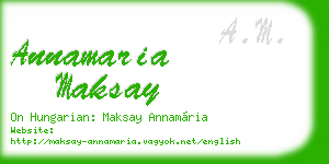 annamaria maksay business card